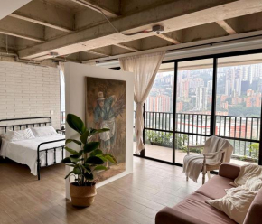 Industrial loft with beautiful view
